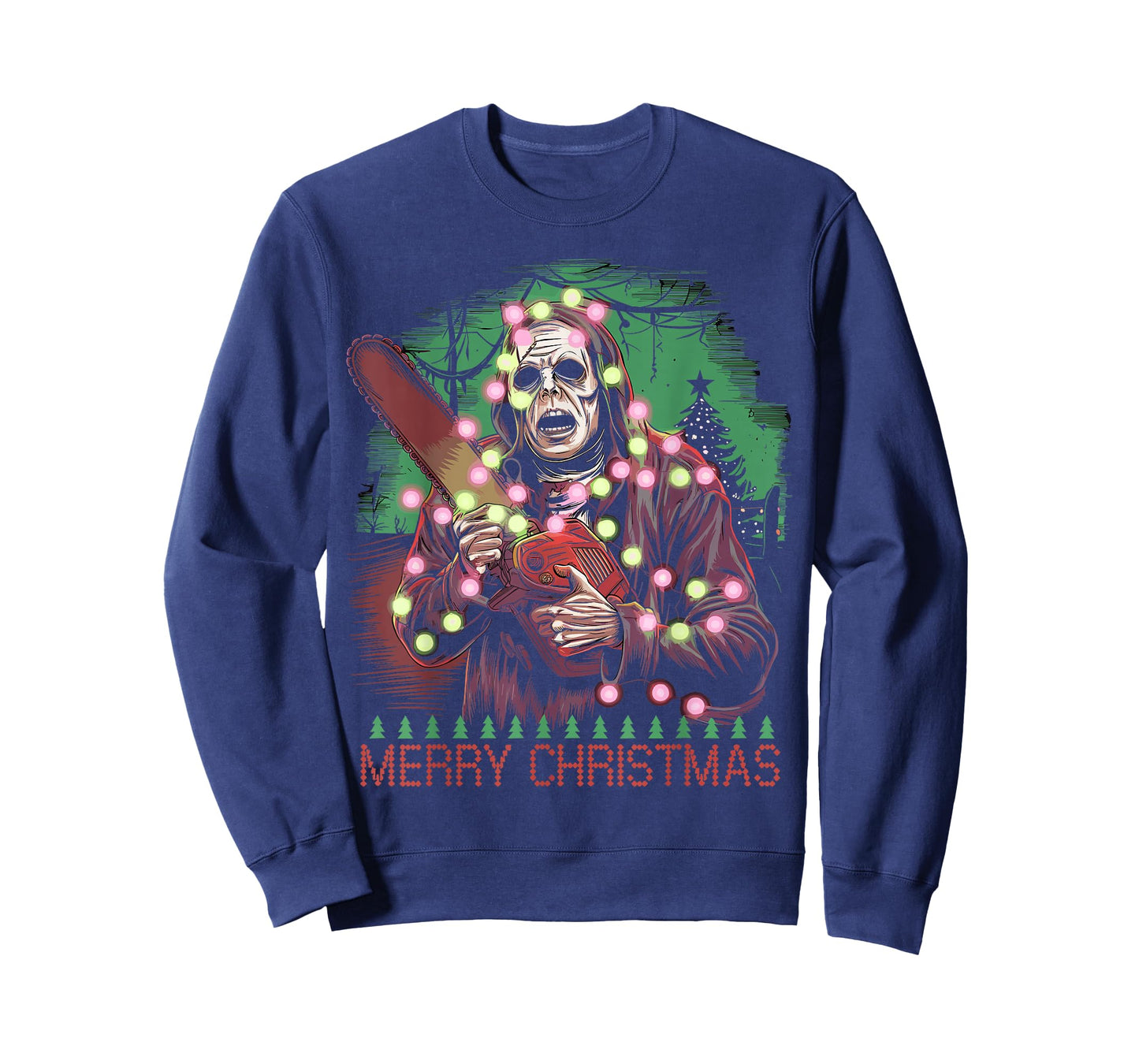Merry Christmas Horror Fan Slasher 80s-Themed T-Shirt