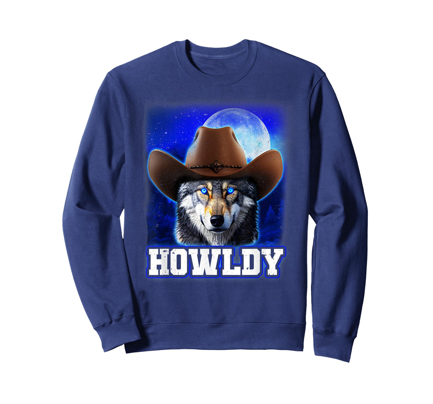 Cowboy Wolf Howldy Funny Mashup Howl Howdy T-Shirt