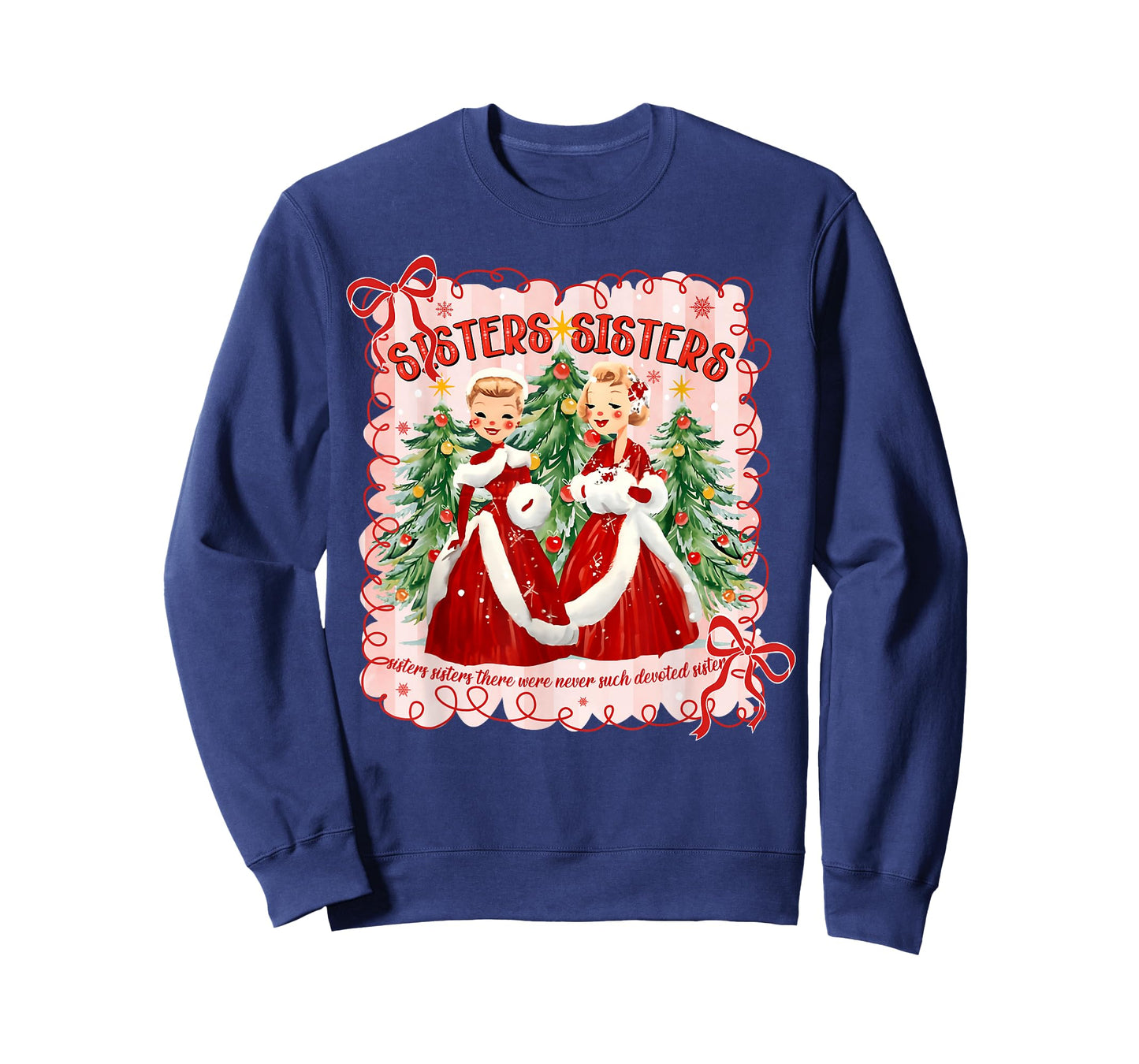 Sisters White Xmas Merry Christmas Xmas Snow Family Holiday T-Shirt
