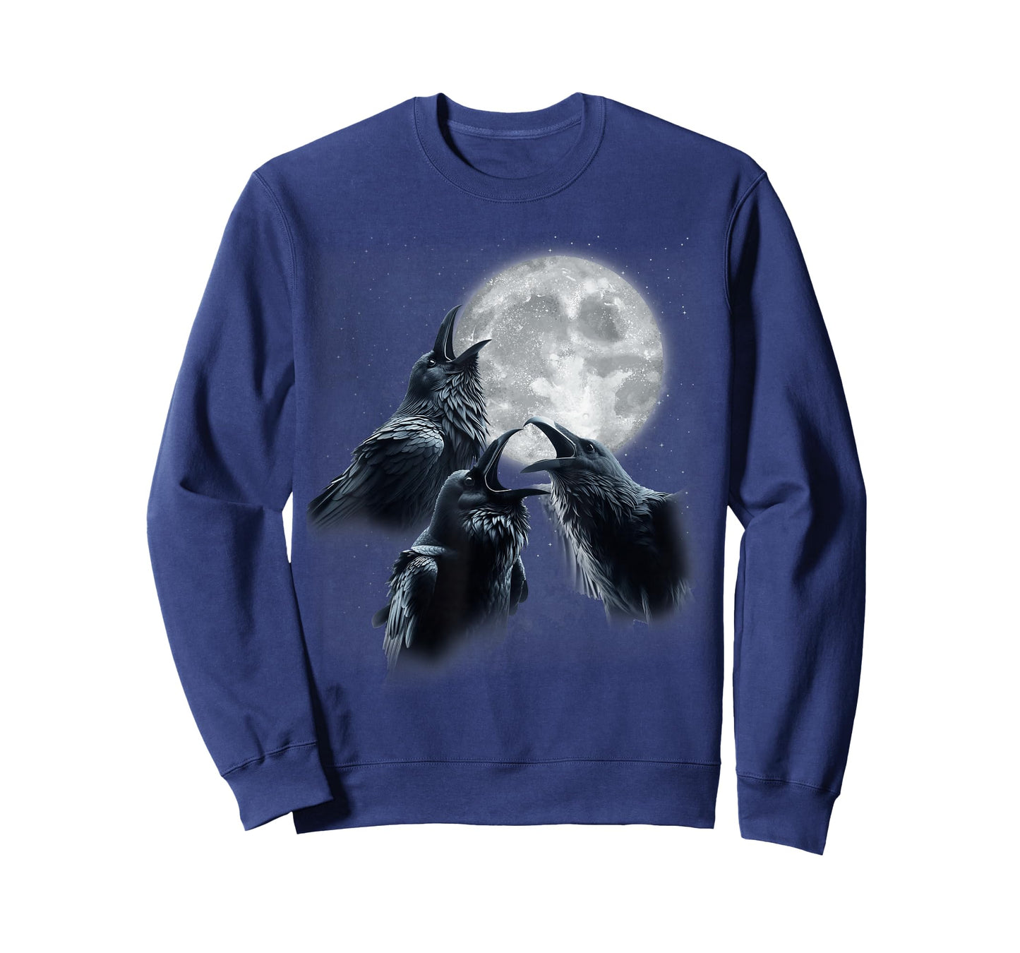 3 Black Raven Howling At The Moon Funny Crow Raven Bird Kids T-Shirt