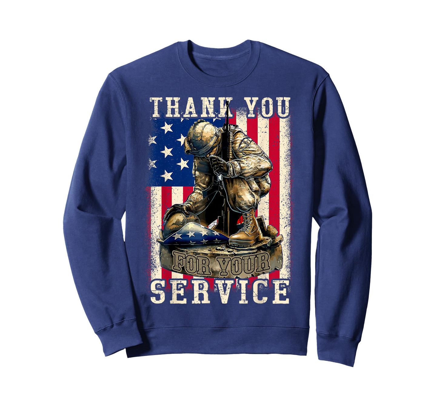 Thank You For Your Service Patriotic Veterans Day USA Flag Women Kids Men T-Shirt