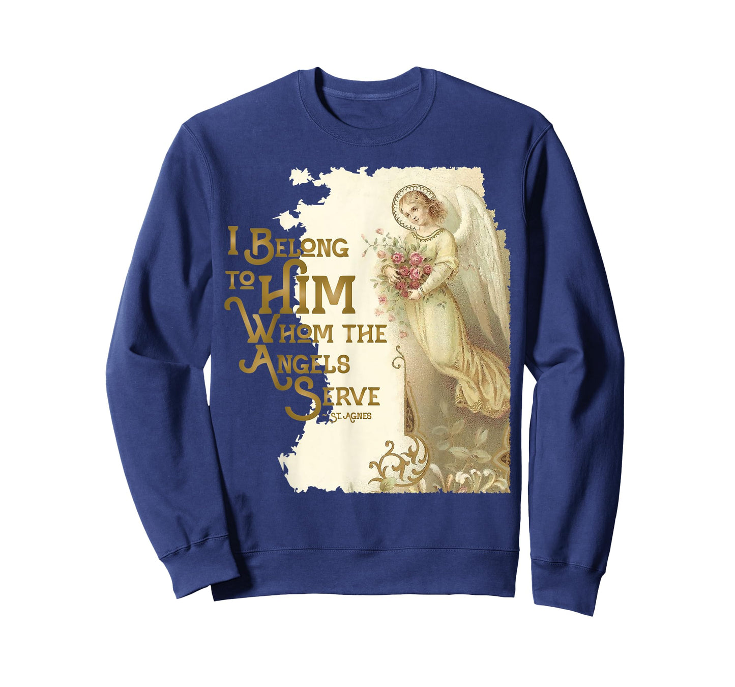 St Agnes of Rome Whom the Angels Serve Vintage Catholic T-Shirt