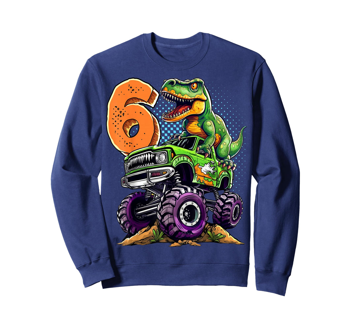 Monster Truck Dinosaur T-Rex 6th Birthday Boy 6 Year Old T-Shirt