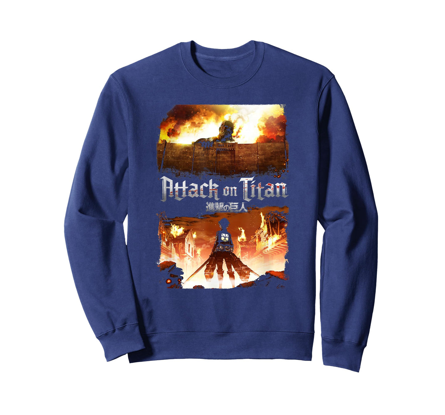 Attack on Titan Key Art Flaming Attack Scene AOT Anime T-Shirt