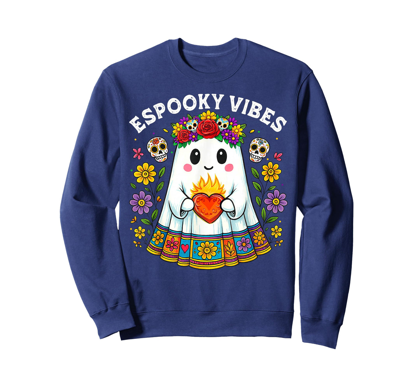 Halloween Ghost Mexican Concha Spooky Mama Espooky Vibes T-Shirt
