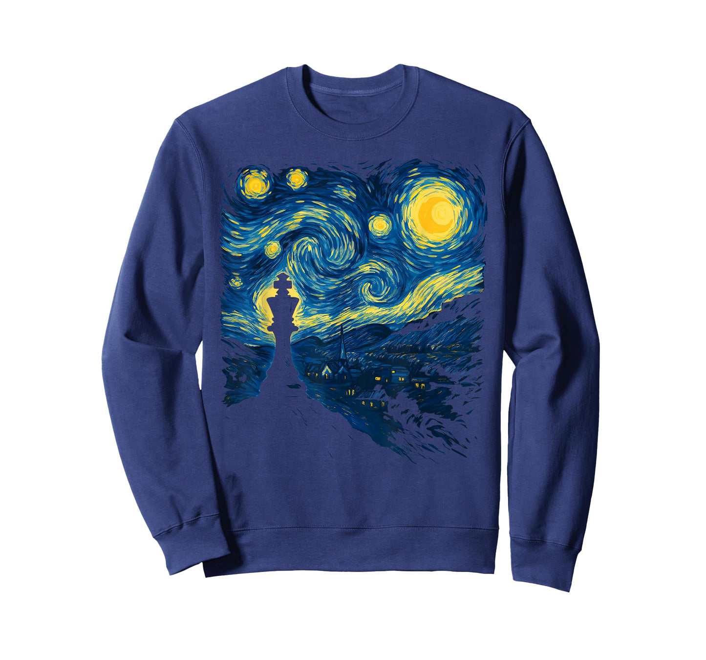 Chess Starry Night Chess Player King Piece Van Gogh Art T-Shirt