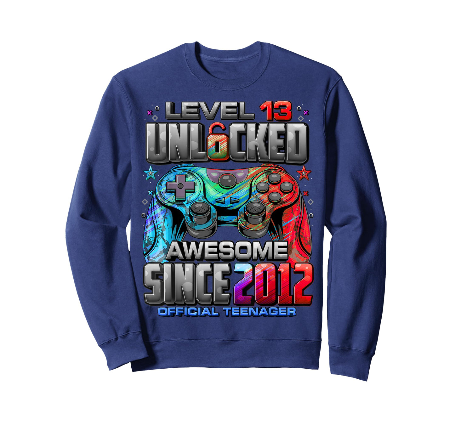 Level 13 Unlocked Awesome Since 2012 13th Birthday Gaming T-Shirt