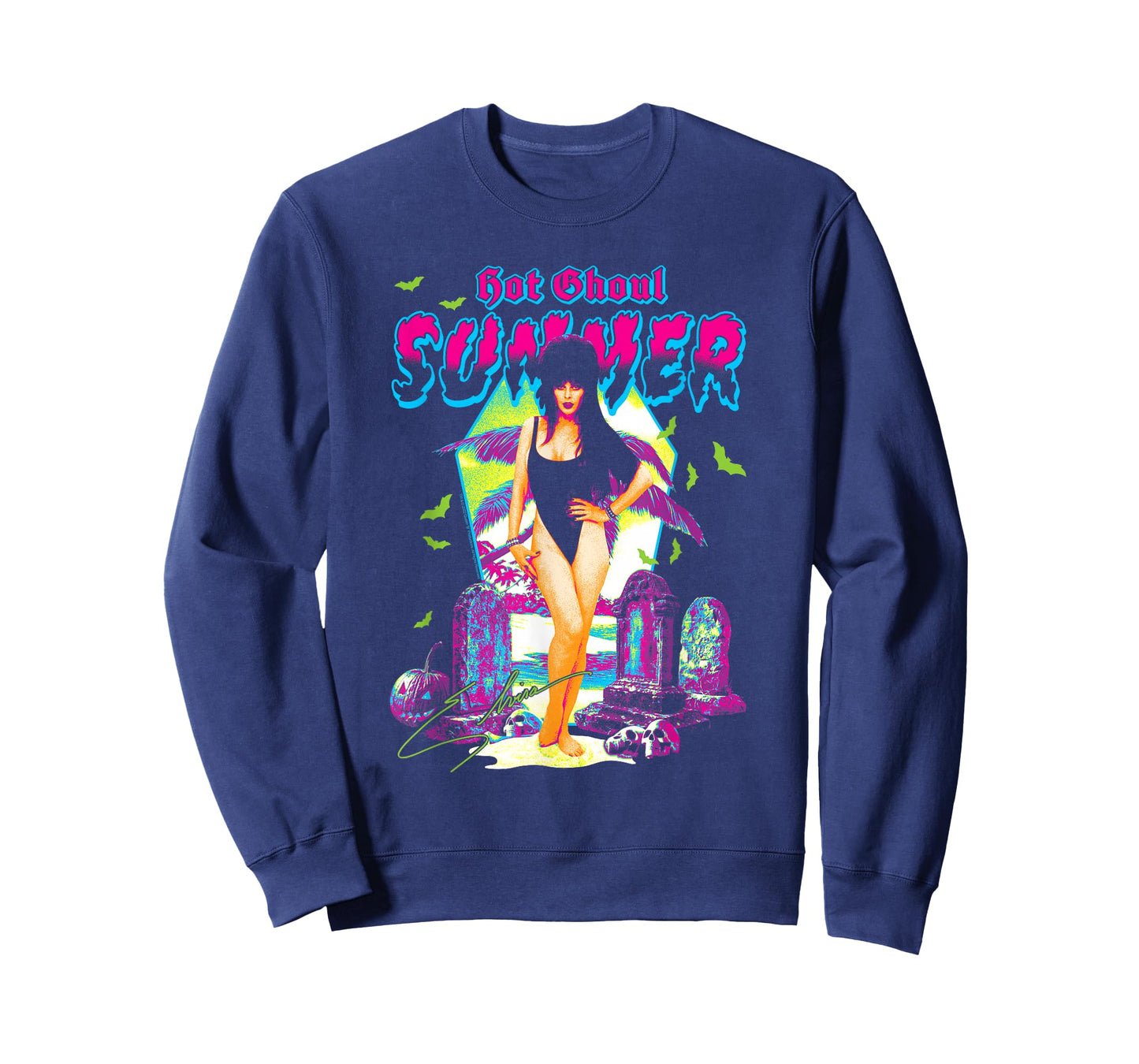 Elvira Hot Ghoul Summer Retro Neon Colors Goth Summerween T-Shirt