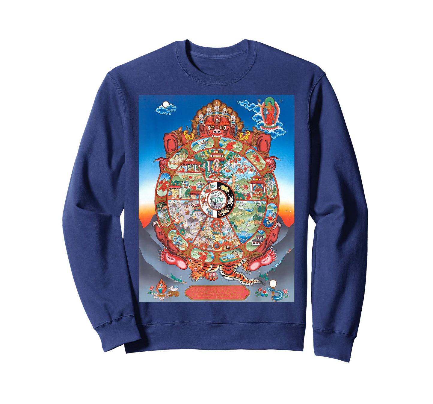Tibetan Thangka, Samsara, Mandala, Wheel of Life, Buddhist T-Shirt