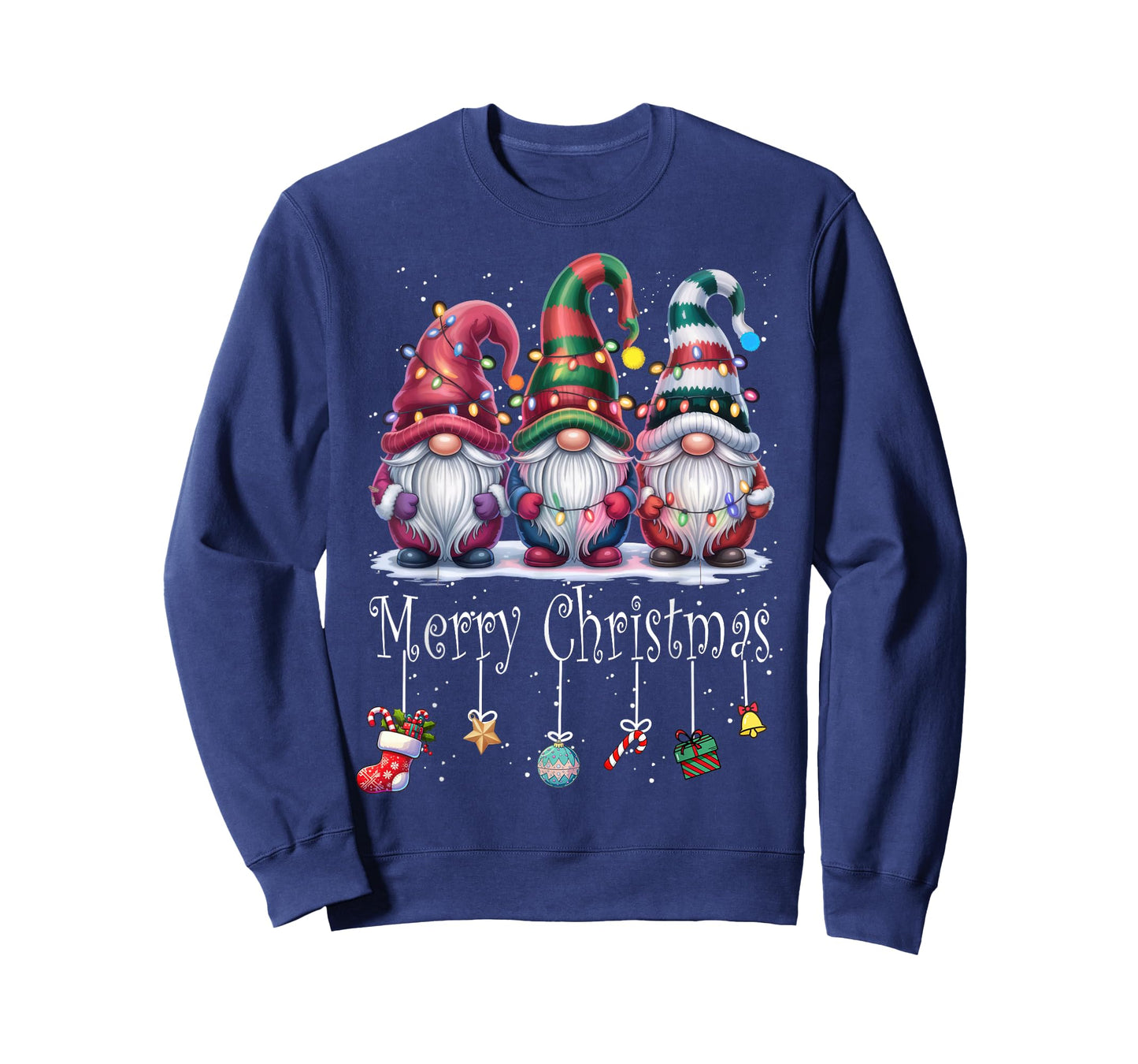 Funny Christmas Gnome Family Matching Outfit Holiday Lights T-Shirt