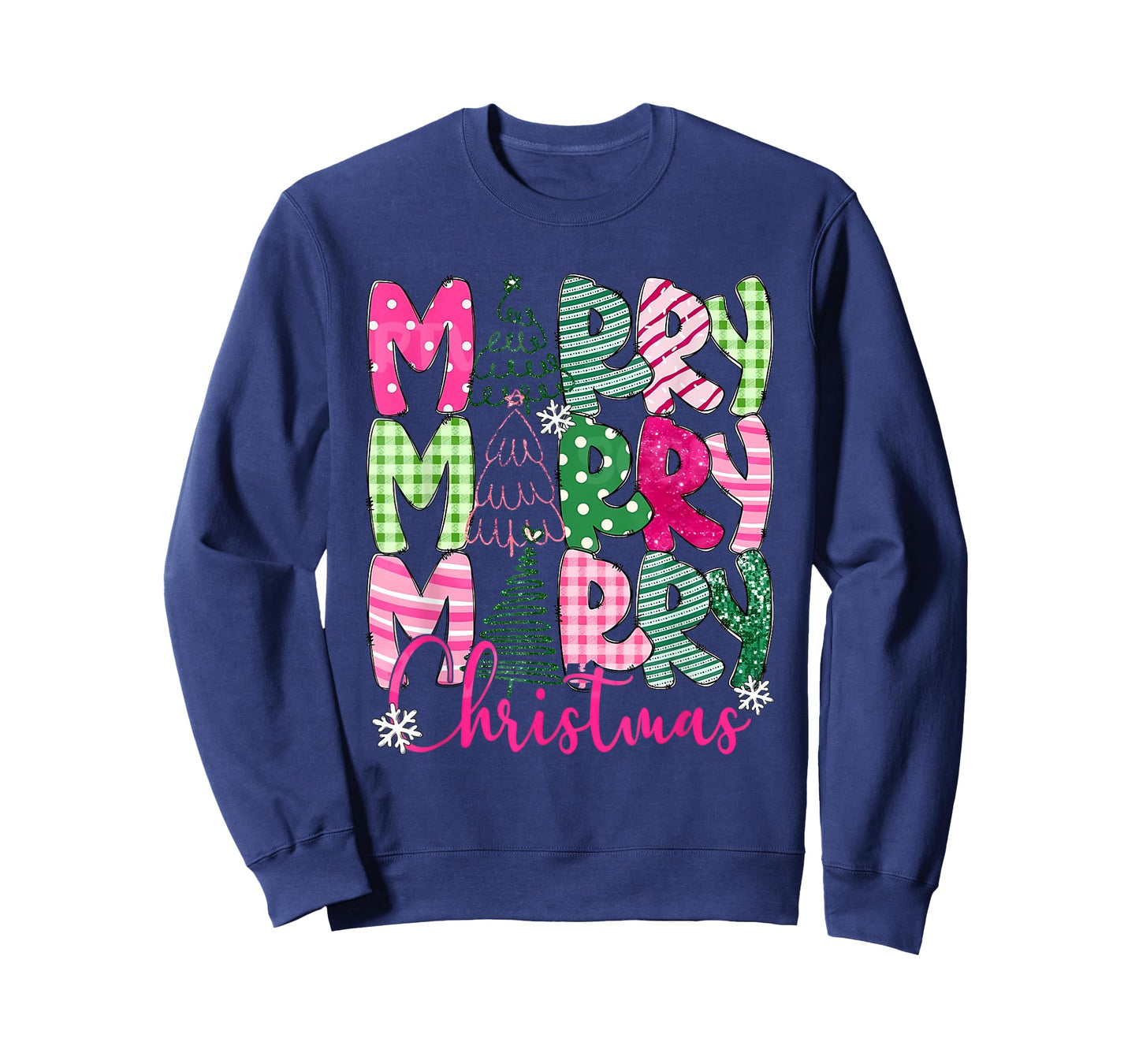 Cute Merry Christmas Fonts Santa T-Shirt