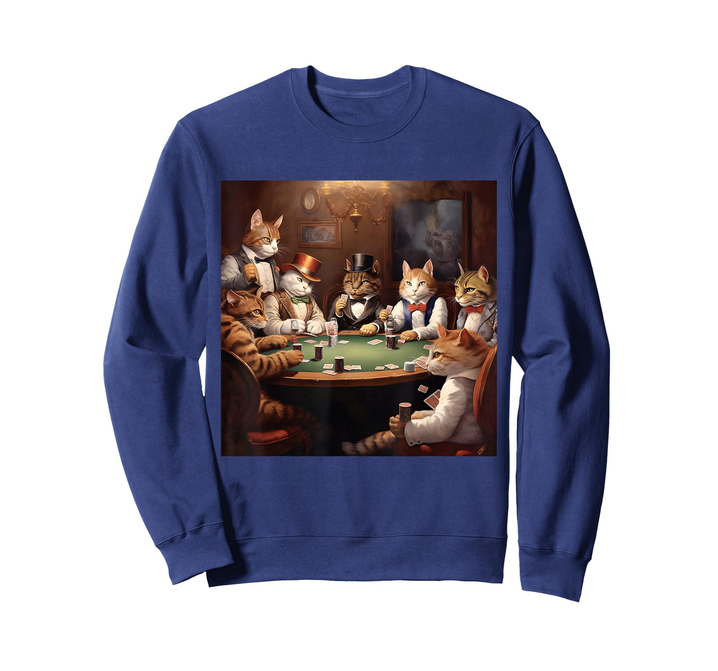 Poker Cat Lover Casino Gambling Cats Playing Poker Cards T-Shirt, Small, Black