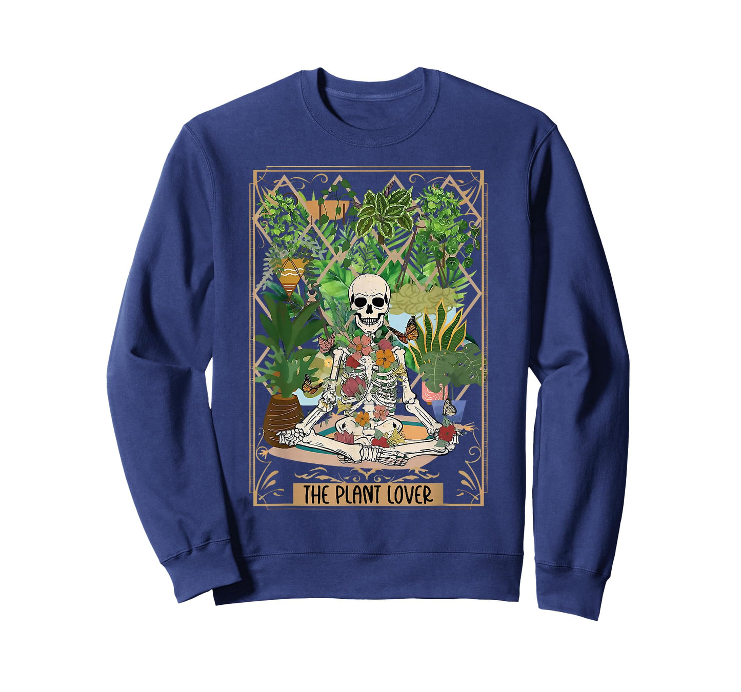 The Plant Lover Tarot Card Skeleton Spooky Season Halloween T-Shirt