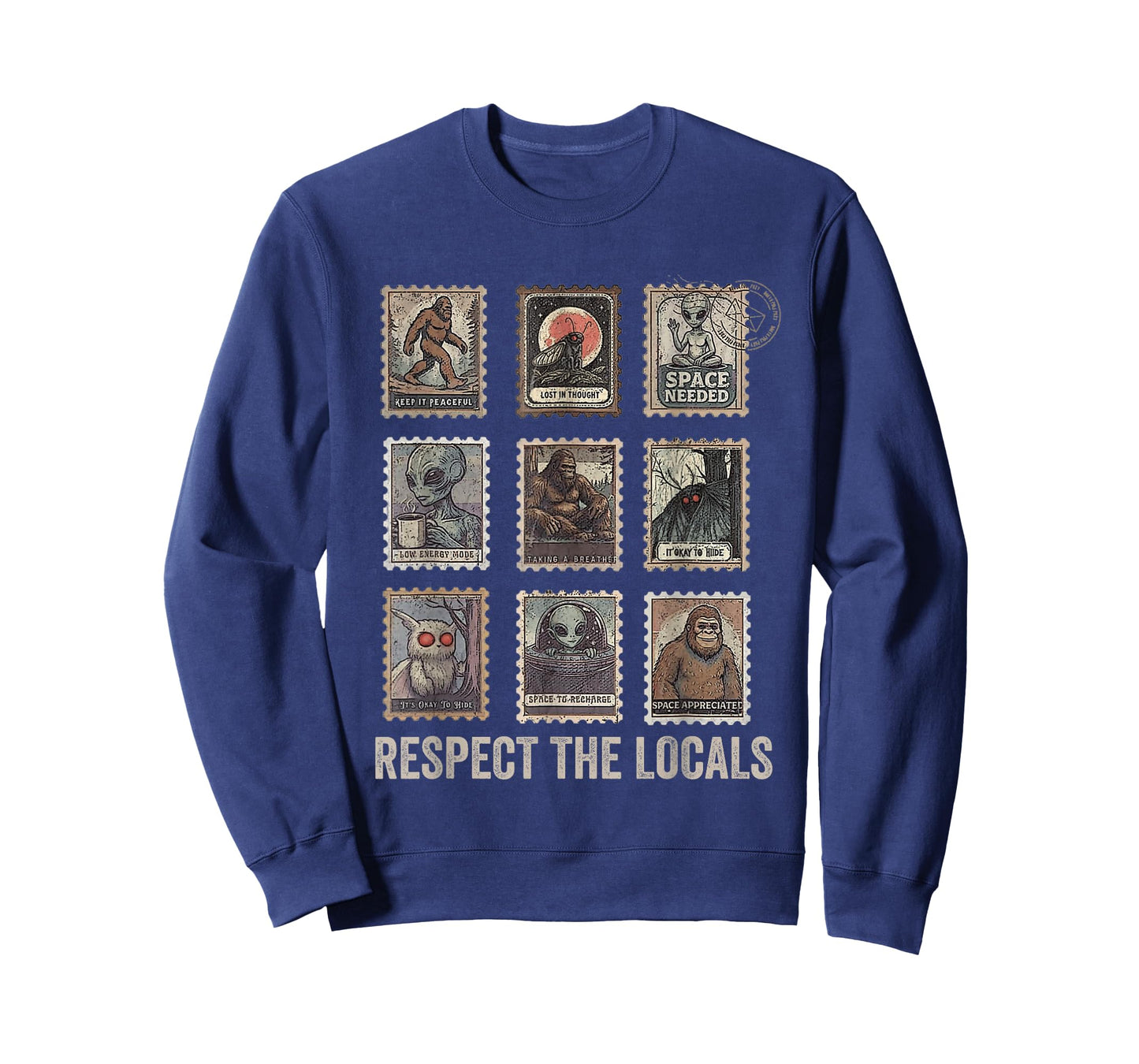 Respect The Locals Cryptids Folklure Mothman Bigfoot Alien T-Shirt