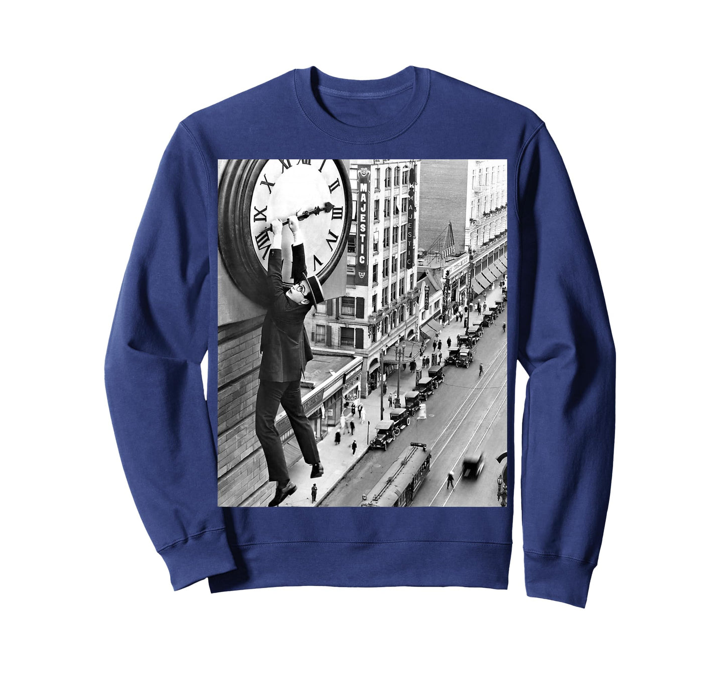 Harold LLoyd Hanging from a clock, silent movie Safety Last T-Shirt