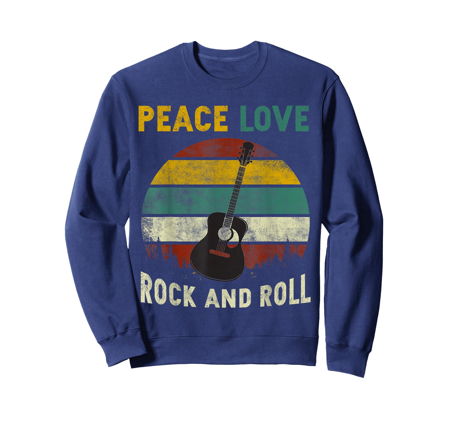 Peace Love Rock and Roll Guitar Player Guitarist Vintage T-Shirt