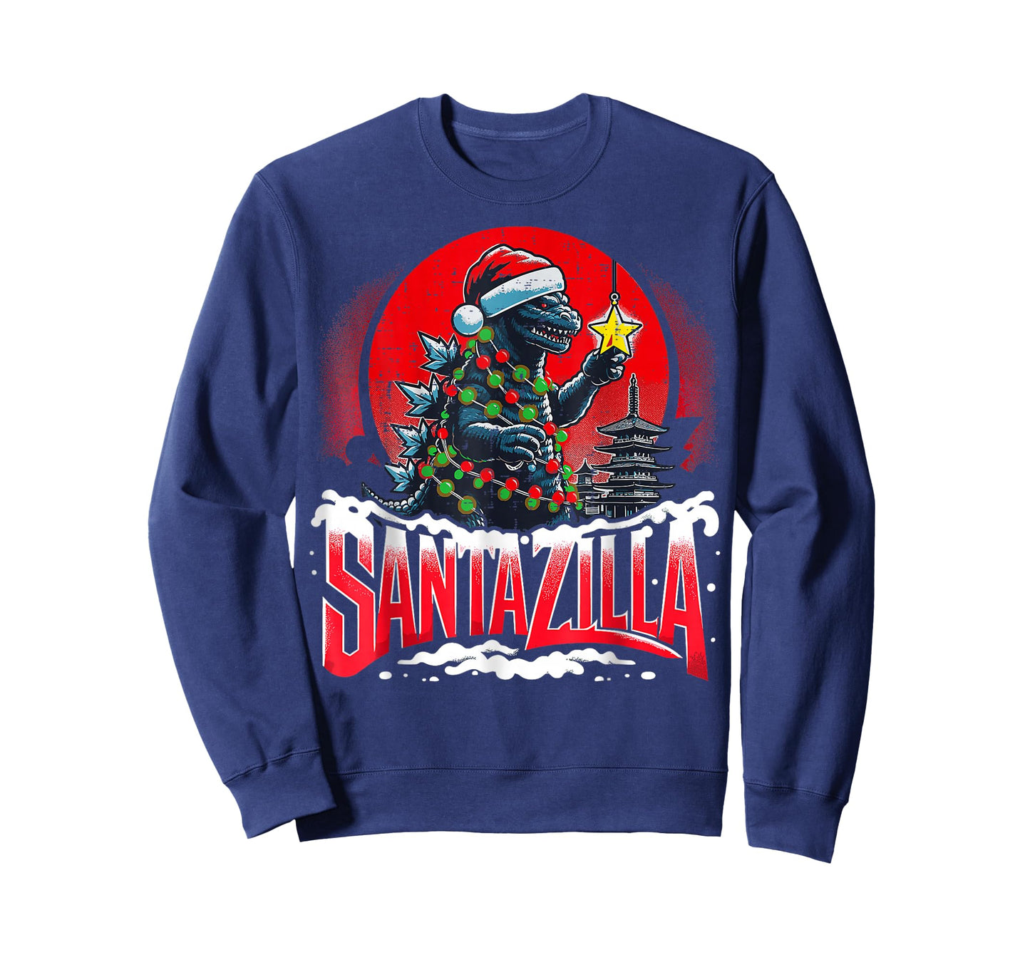 Kaiju Christmas Santazilla Japanese Monster Dinosaur Boys T-Shirt