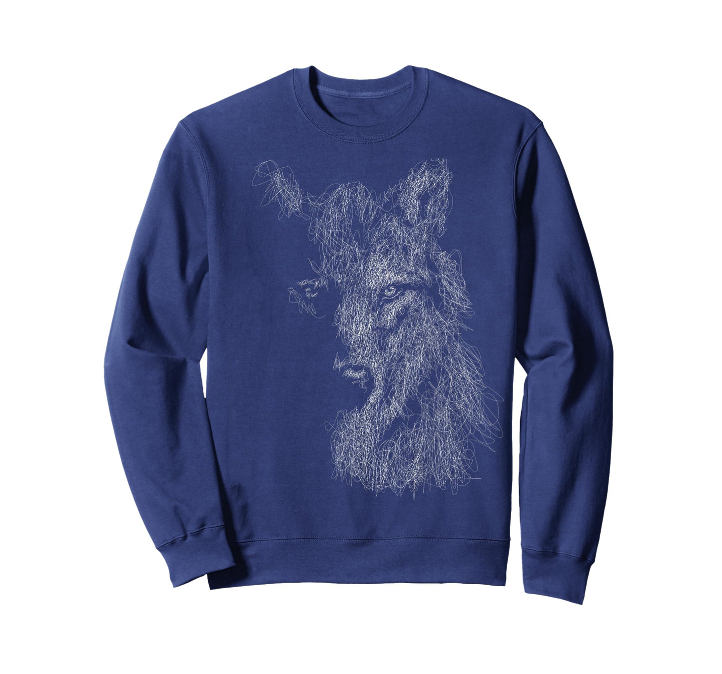 wolf scribble head art Face sketch for lover wolves wildlife T-Shirt