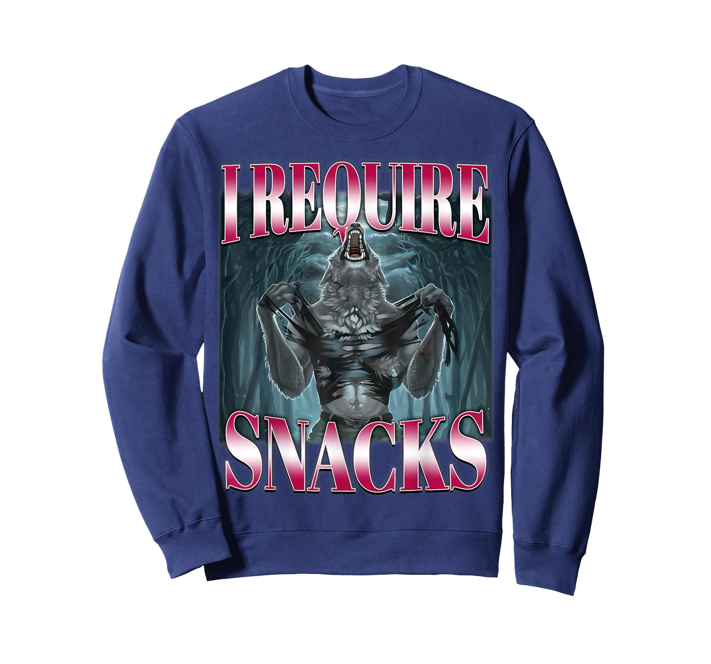 Alpha Wolf I Require Snacks Cringe Brainrot Unhinged Meme T-Shirt
