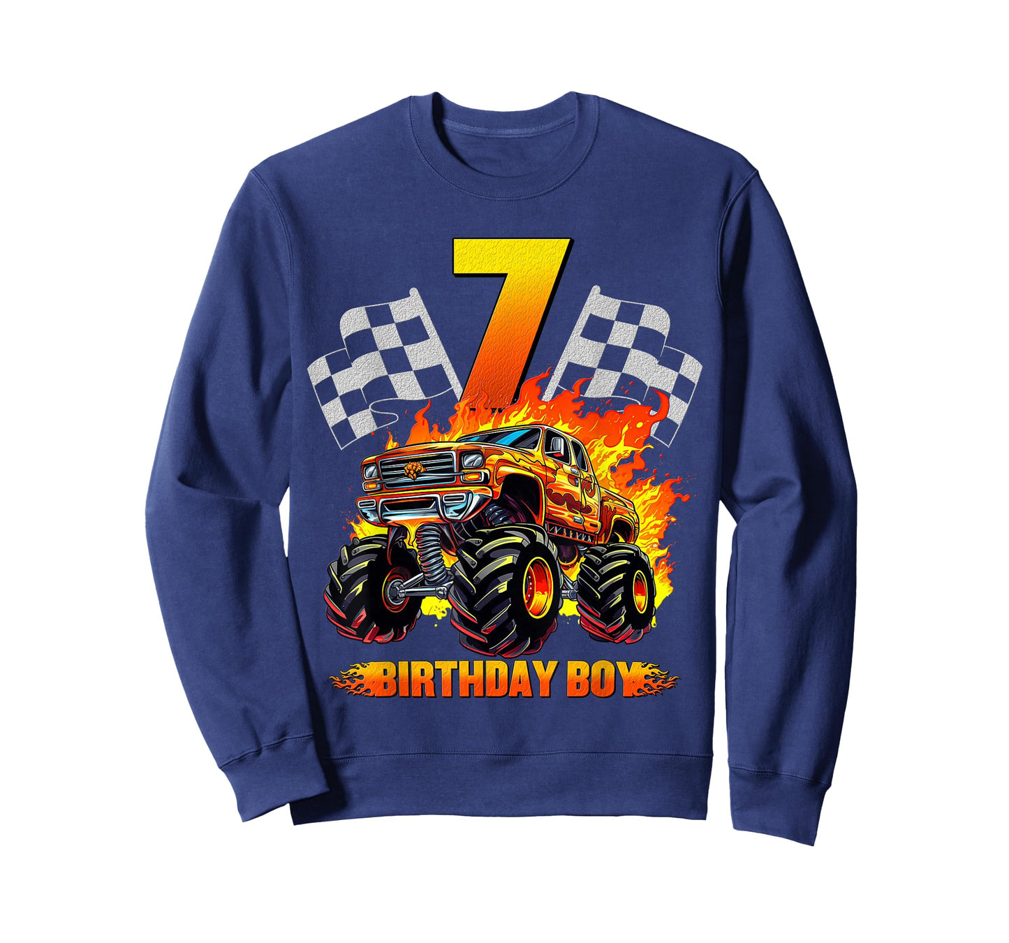 7 Year Old Birthday Monster Truck 7th Birthday Boy Kids T-Shirt