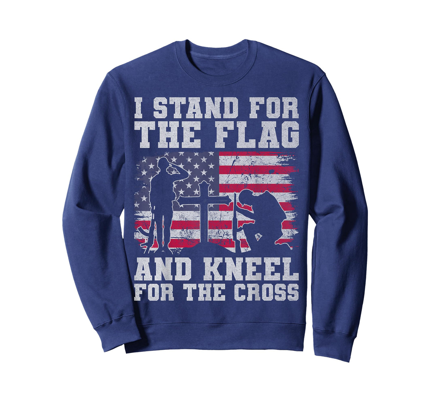 I Stand For The Flag And Kneel For The Cross Veteran US Flag T-Shirt