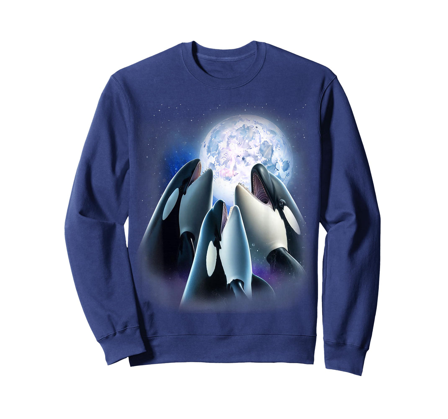 3 Orcas Howling At The Moon Funny Killer Whale Orca Lover T-Shirt