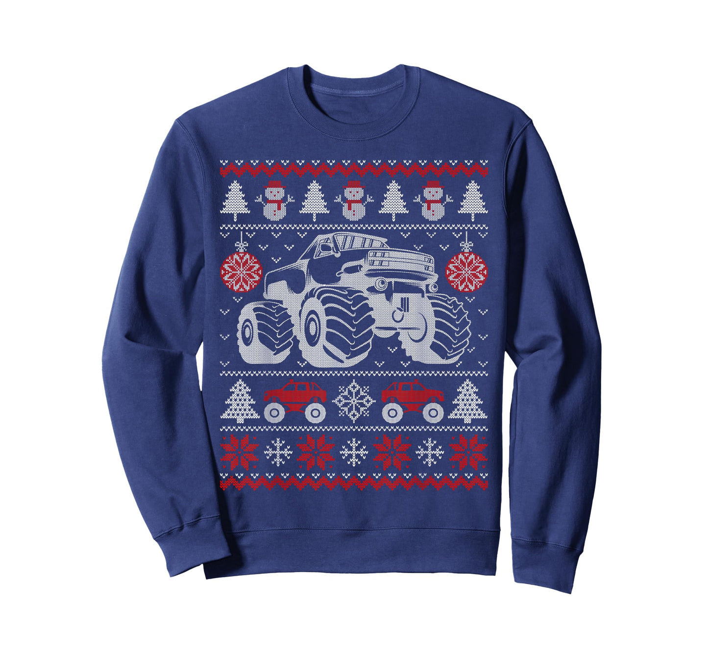 Monster Truck Lovers Ugly Christmas Sweater Xmas Boys Kids T-Shirt