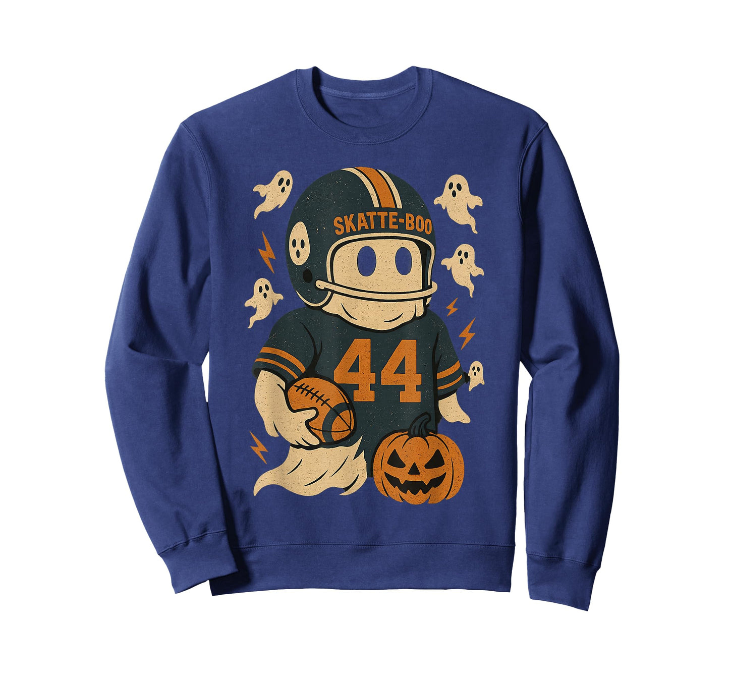 Vintage Skatte-Boo Ghost Football Lover Halloween T-Shirt