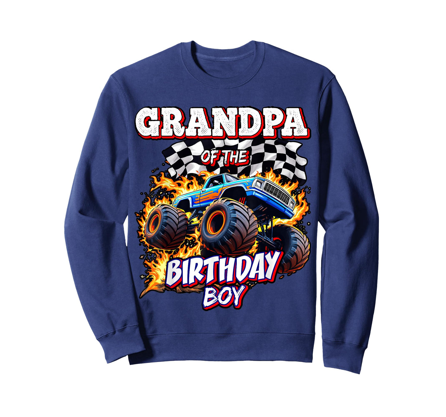Grandpa of the Birthday Boy Monster Truck Birthday Party T-Shirt