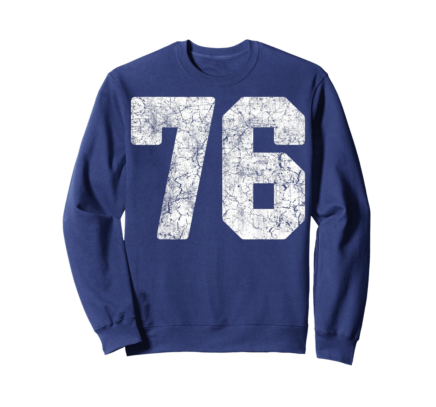 Distressed White Number 76 Jersey Player Uniform #76 Grunge T-Shirt