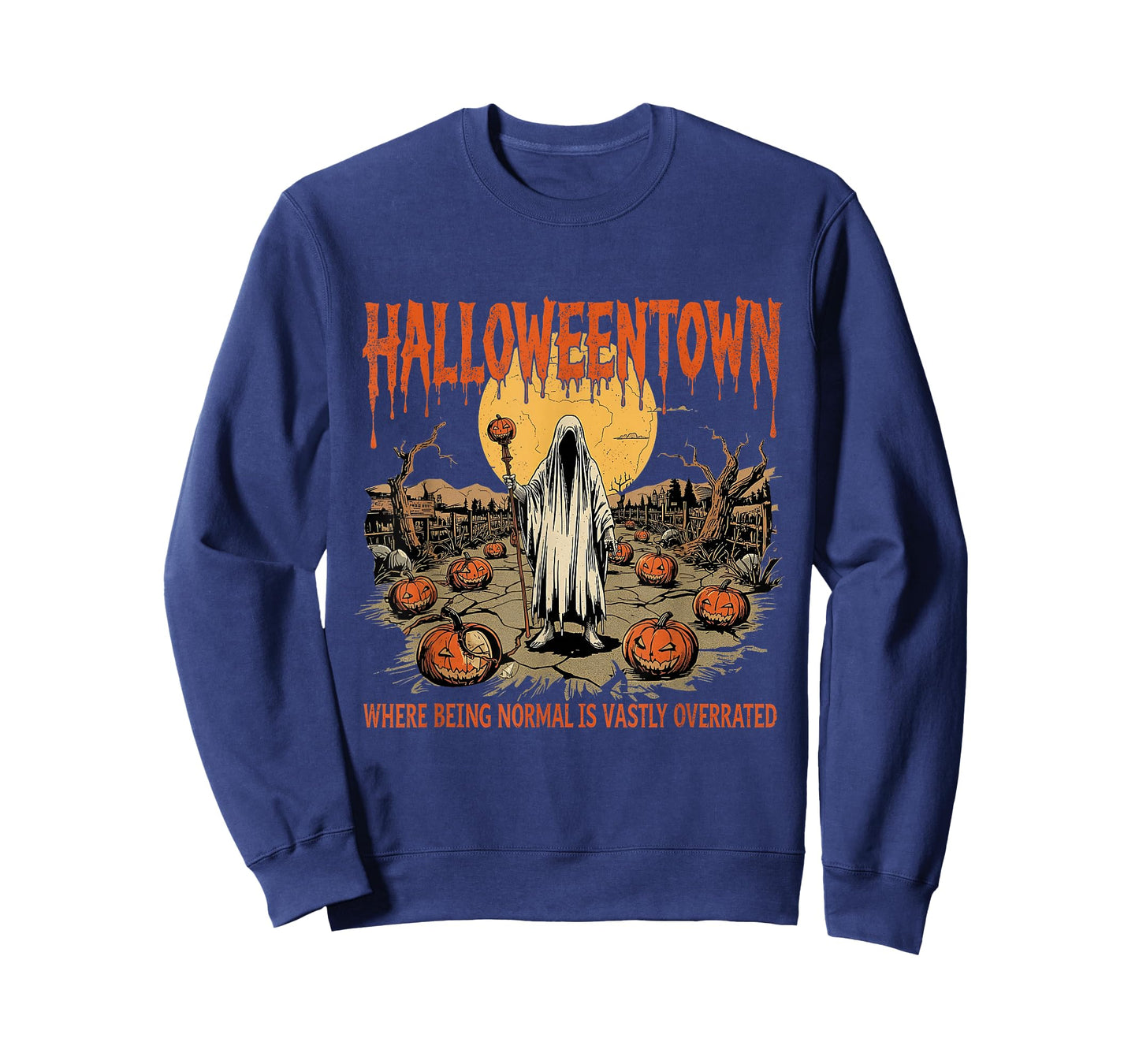 Halloween Creepy Ghost Town Where Normal Is Overrated Art T-Shirt