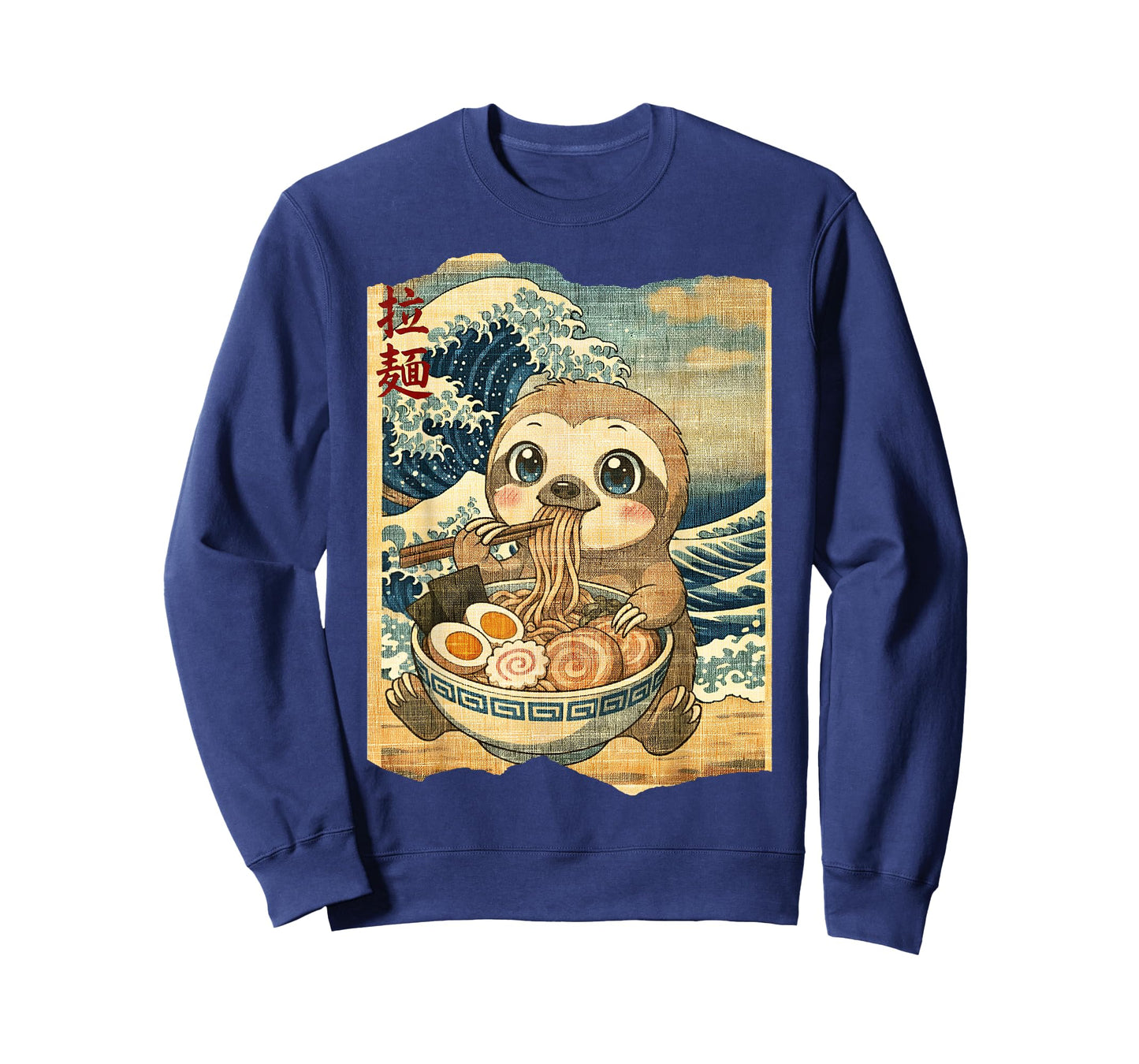 Funny Kawaii Sloth Ramen Noodle Bowl Japanese Wave T-Shirt