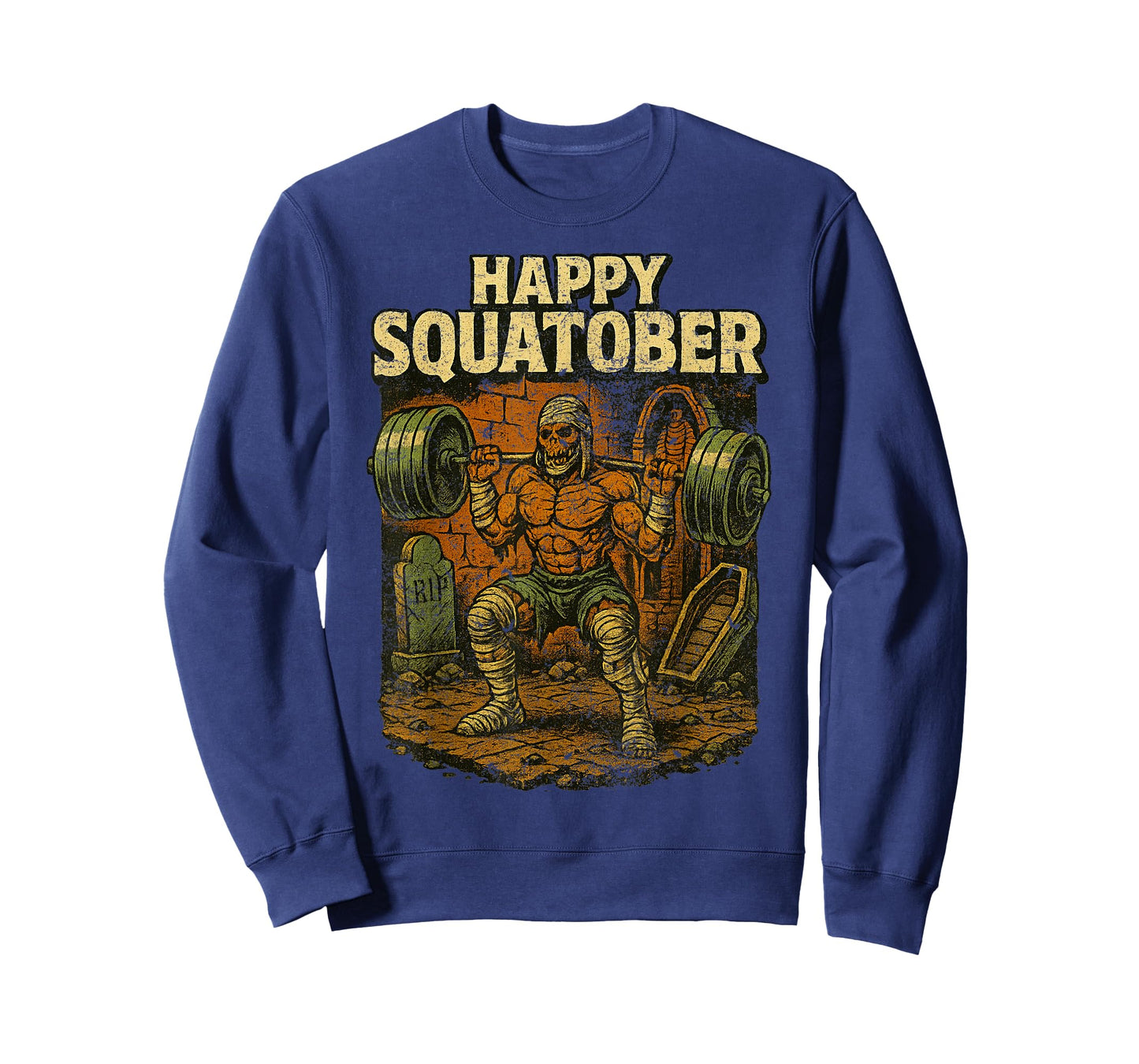 Happy Squatober Leg Day Challenge Vintage Halloween Monster T-Shirt