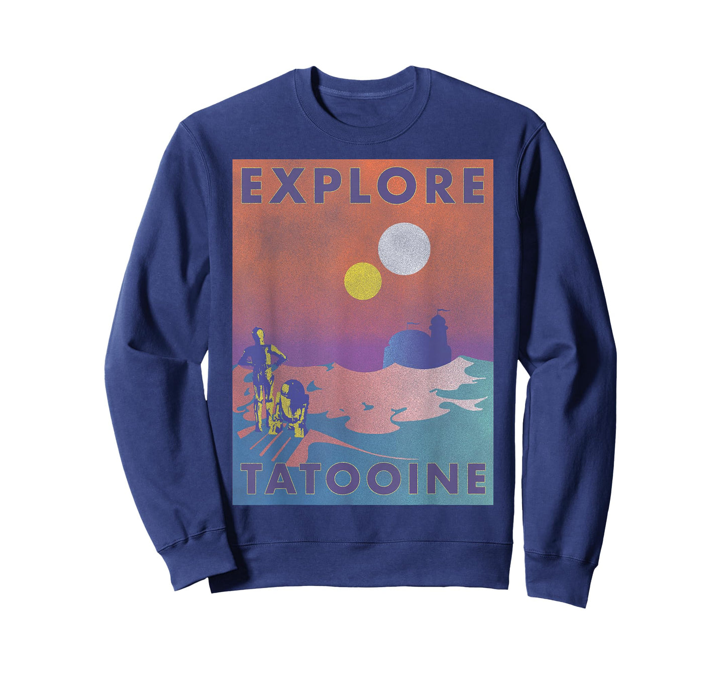 Star Wars Explore Tatooine Faded Retro C-3PO & R2-D2 Poster T-Shirt