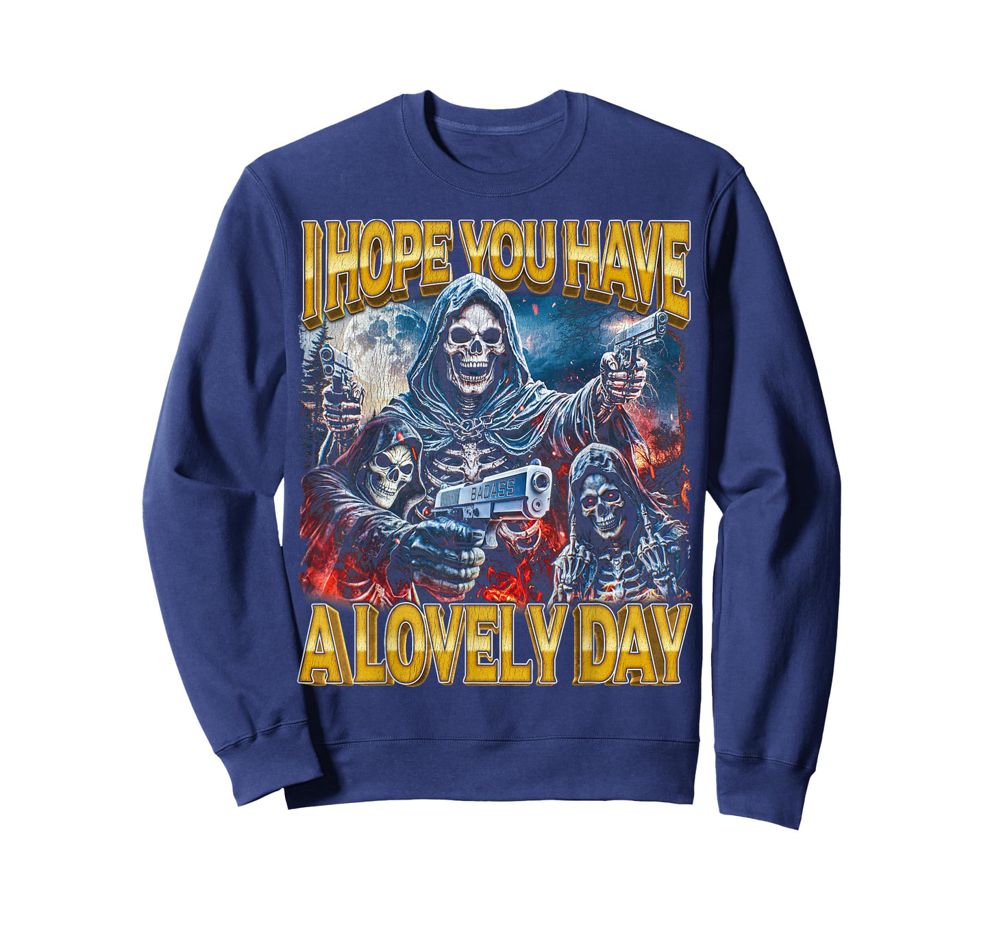 Lovely Day - 80s Horror Bootleg Cool Hard Skeleton Meme T-Shirt