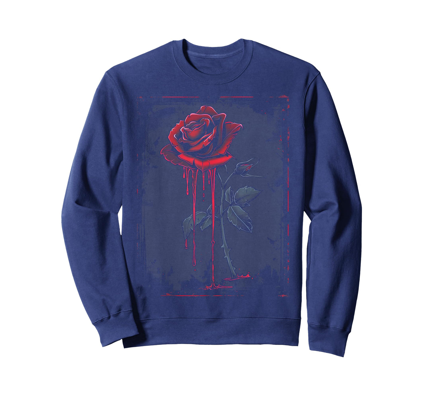 Anime Goth Withered Rose Blood Gothic Art Punk Vintage Edgy T-Shirt