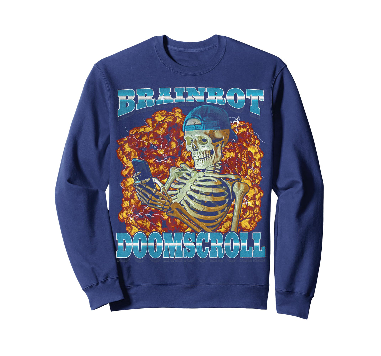 Skeleton Meme Funny Men Women Brainrot Bootleg Graphic T-Shirt