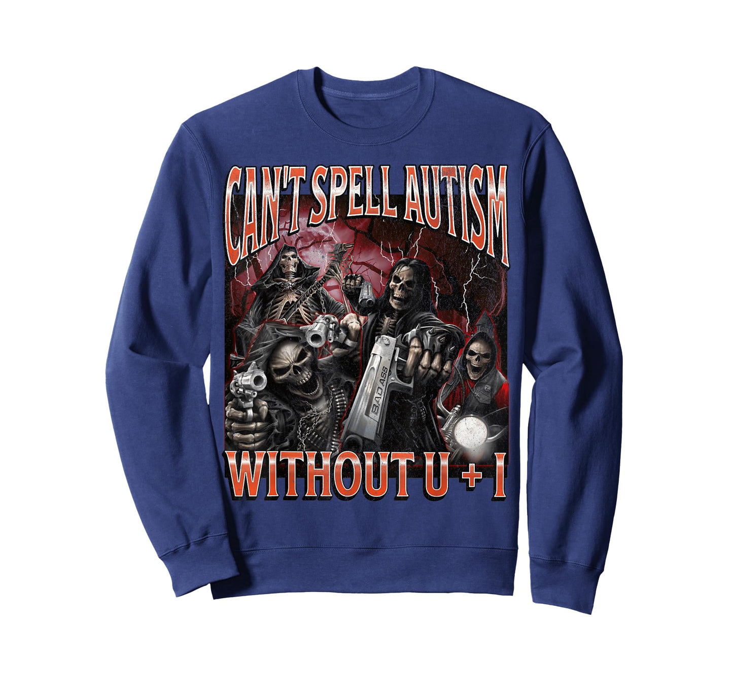 Can't Spell Autism Funny Hard Skeleton Meme Bootleg Graphic T-Shirt