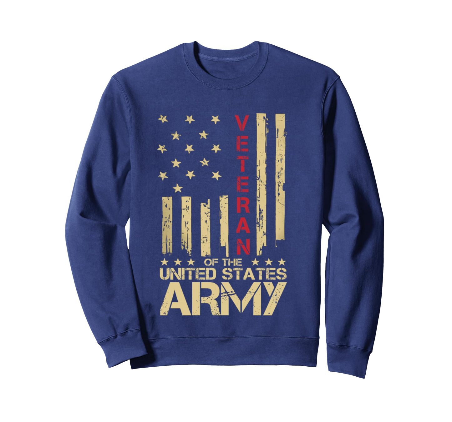 Patriotic U.S Army Veteran Red Line American Flag Vintage Long Sleeve T-Shirt