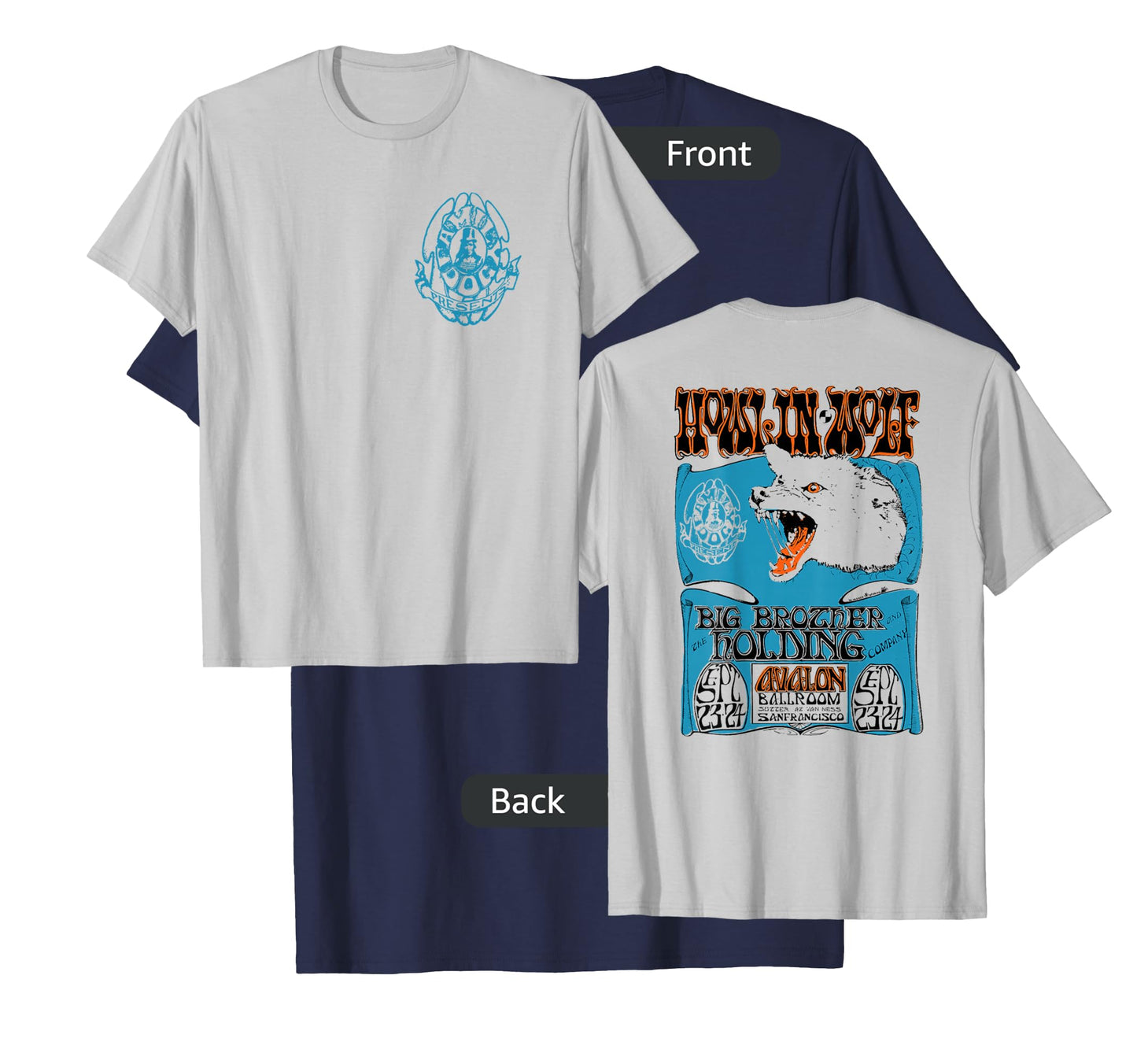 The Family Dog Howlin Wolf Blue Logo T-Shirt