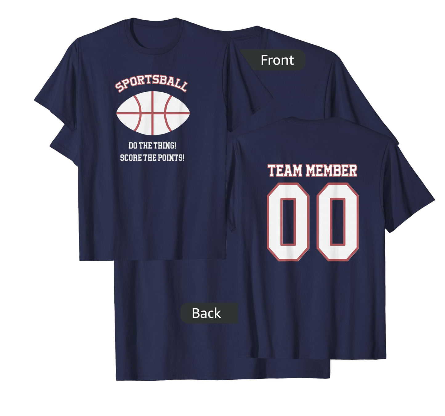 SPORTSBALL 2 Sided Jersey Style Baseball Football Basketball T-Shirt