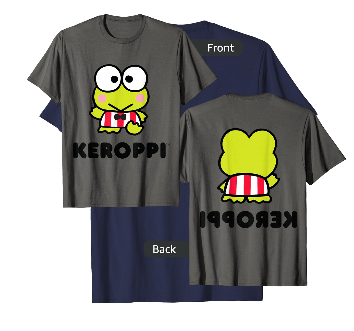 Keroppi Character Front and Back T-Shirt Small