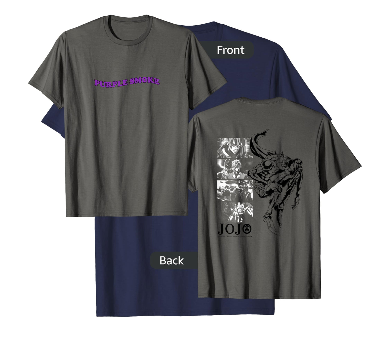 JoJo's Bizarre Adventure Fugo & Purple Smoke Haze Front Back T-Shirt