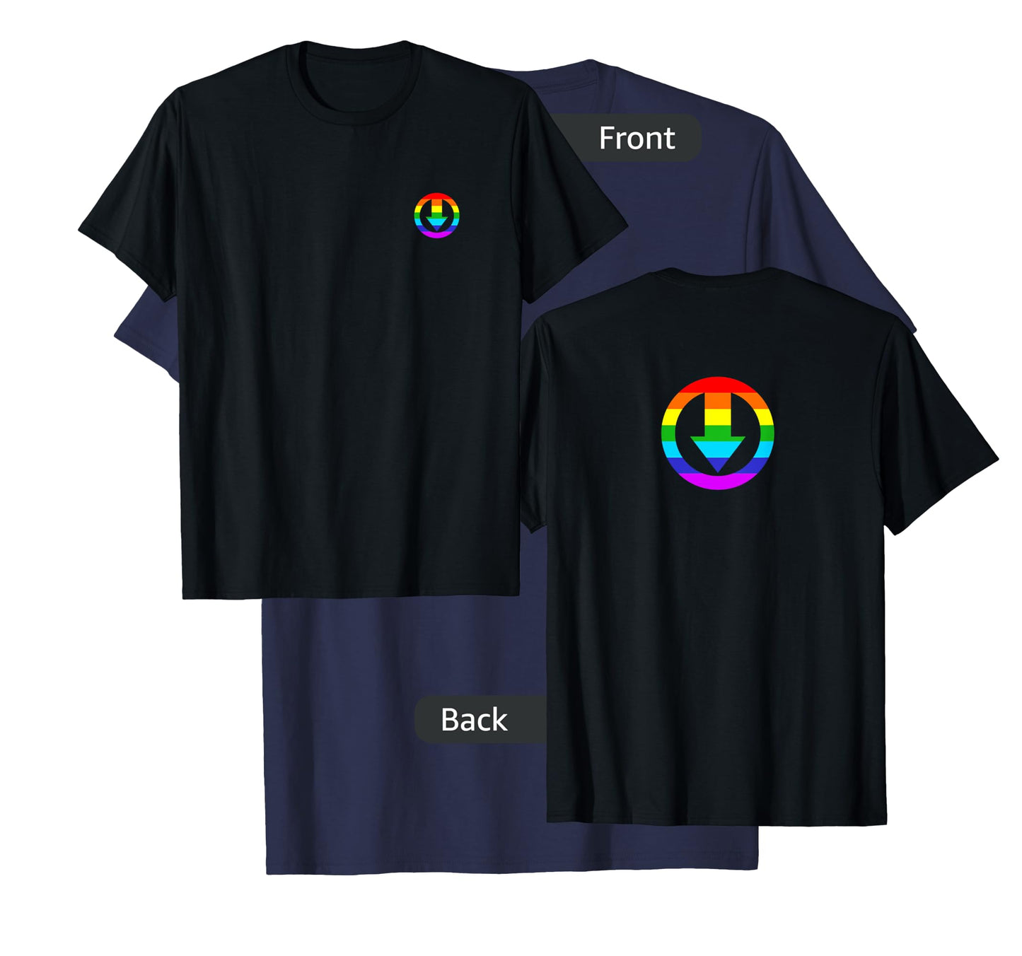 Men's Subtle Chastity Cage Logo with rainbow design T-Shirt