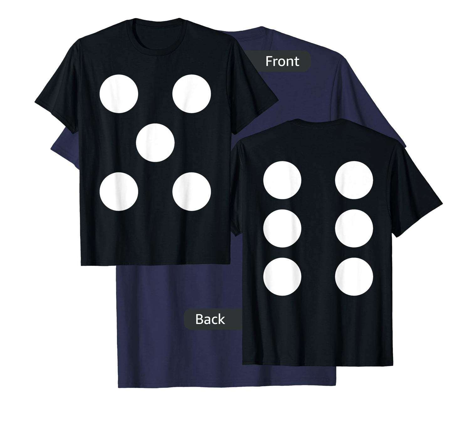Dice Front 5 Back 6 Yo 11 2-Sided Halloween Costume Shirt