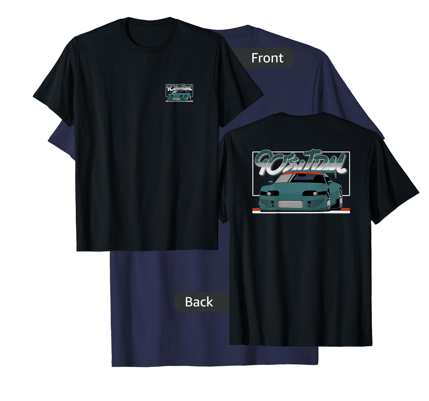 90s JDM TY MK4 GT Teal Car 2-Side Graphic T-Shirt