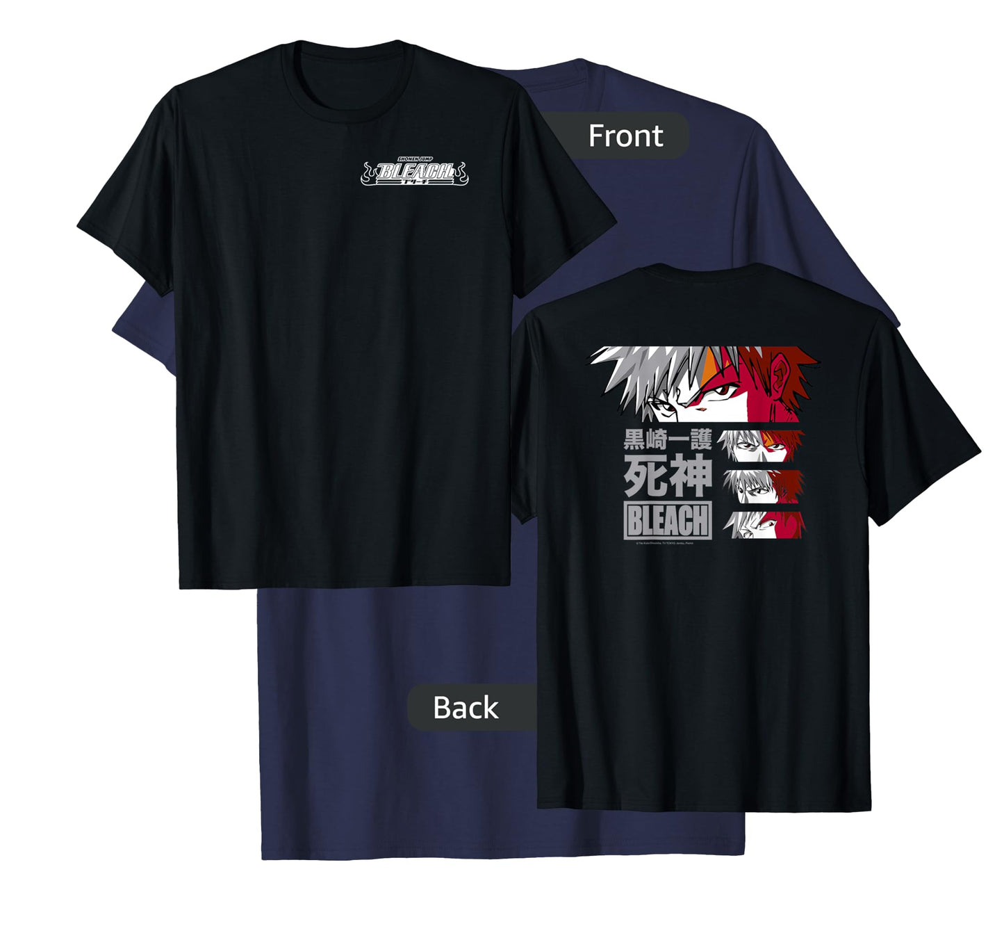 Bleach Ichigo Eyes with Kanji Front and Back Anime T-Shirt