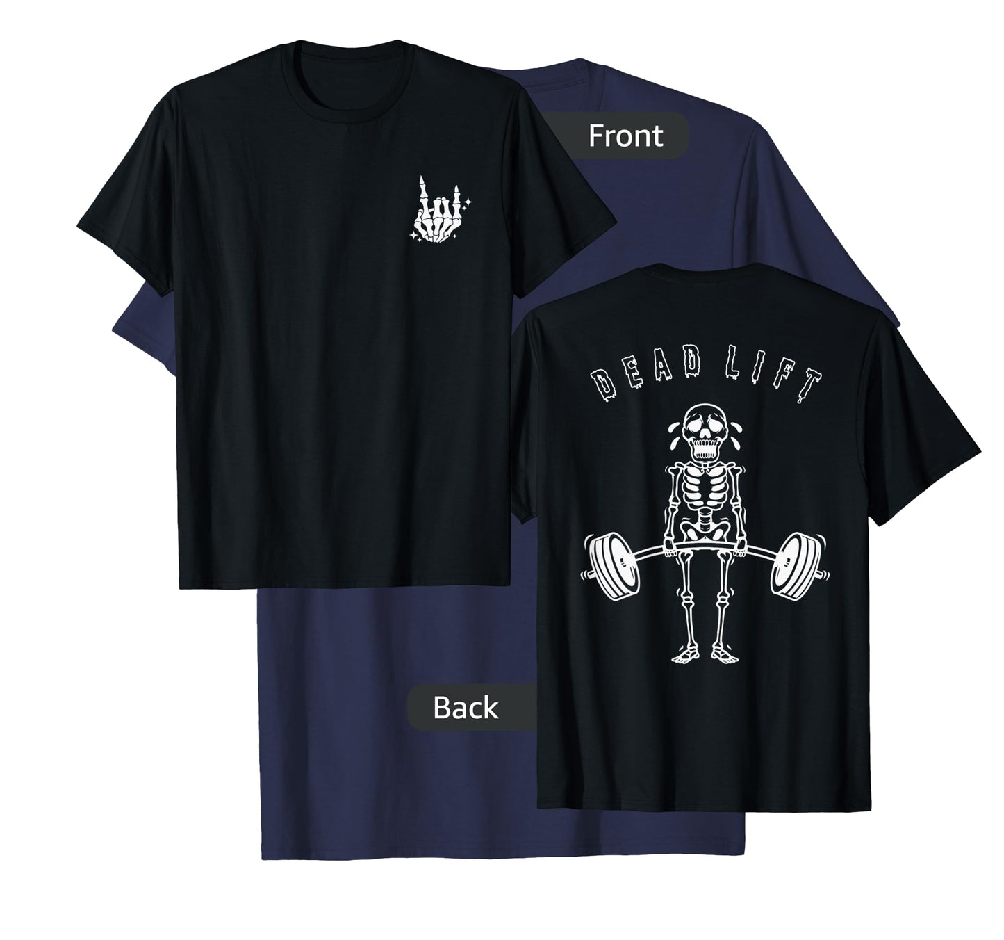 TheGodsEnvyUs Men's Halloween Skeleton Graphic Gym T-Shirt, Black, Small
