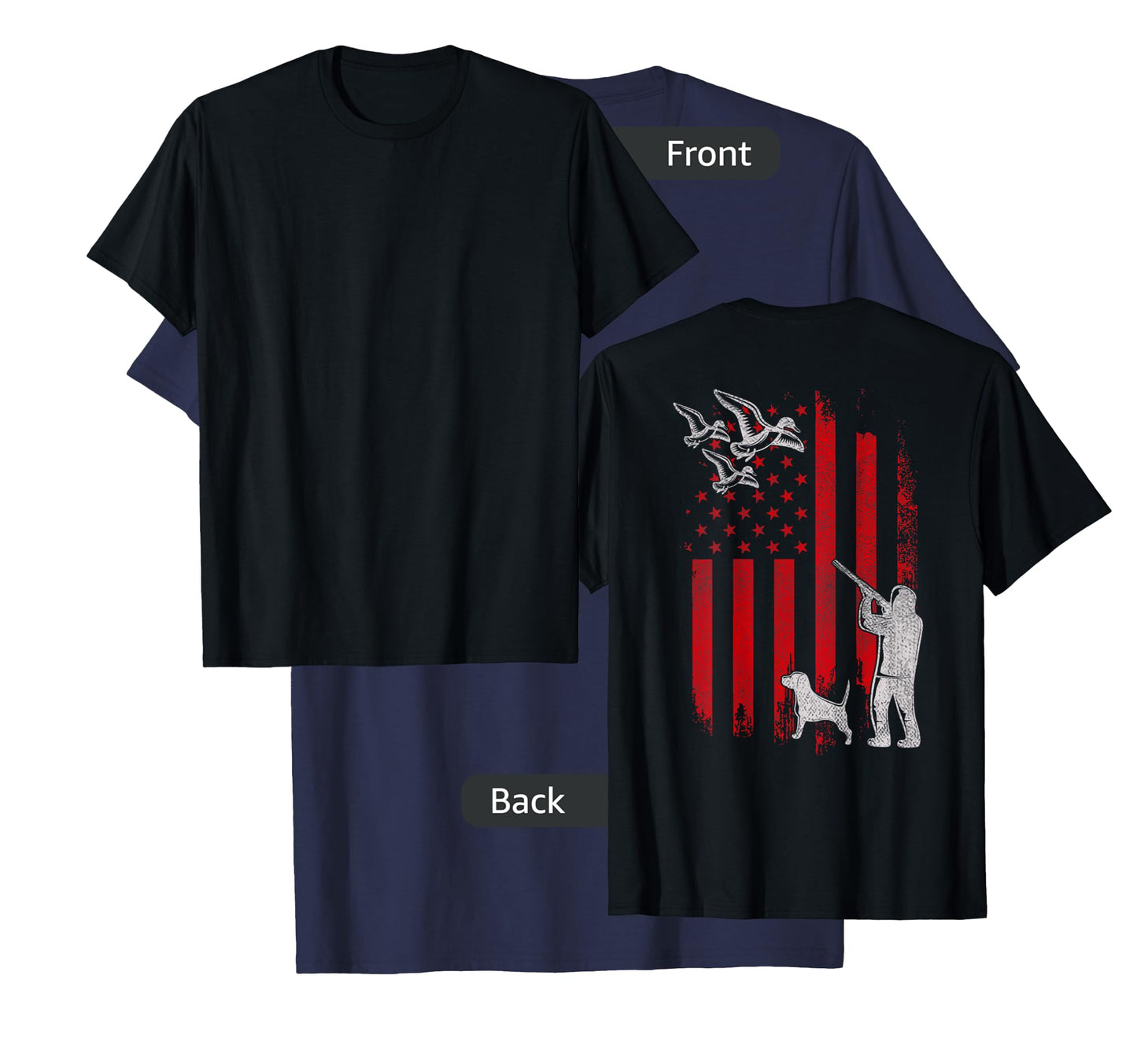 Duck Bird Hunter Distressed USA American Flag Hunting Squad T-Shirt for Women Kids Men