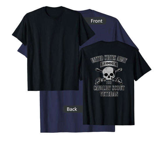 U.S. Army Cavalry Scout Veteran (Back Design) T-Shirt